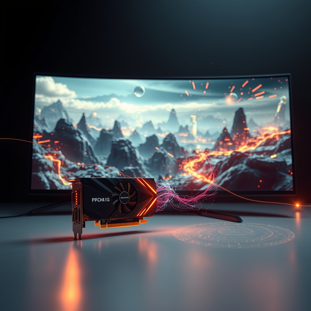 SANA-WM yapay zeka dünya modelinin tek bir GPU kullanarak dakikalarca süren yüksek çözünürlüklü ve kontrol edilebilir videolar üretme yeteneğini gösteren futuristik bir sahne.