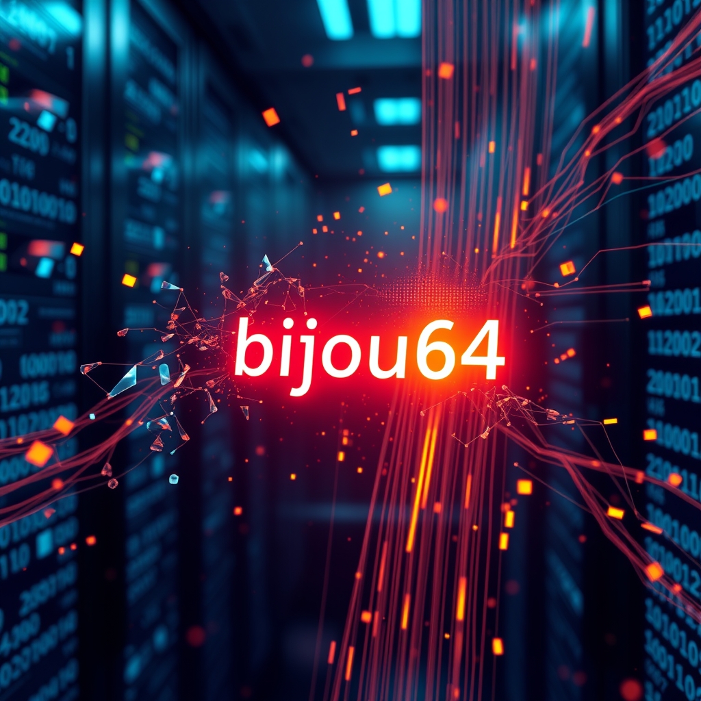bijou64 değişken uzunluklu tam sayı kodlamasının güvenli ve hızlı veri akışını gösteren dijital görsel