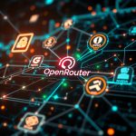 OpenRouter'ın 113 milyon dolarlık Seri B yatırım turunu gösteren, yapay zeka altyapısı ve veri akışını temsil eden fütüristik bir görsel.