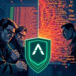 Açık kaynak projelerinde yapay zeka tarafından oluşturulan düşük kaliteli içerik (AI slop) nedeniyle yaşanan karmaşa ve bu durumla mücadele eden insan geliştiriciler. Arka planda GitHub benzeri bir arayüzde spam yorumlar ve test edilmemiş çekme istekleri akarken, ön planda Archestra'nın uyguladığı yeni katkıcı kayıt sürecini temsil eden bir kalkan veya güvenlik kapısı görüleyor. Dijital bir savaş alanı atmosferi.