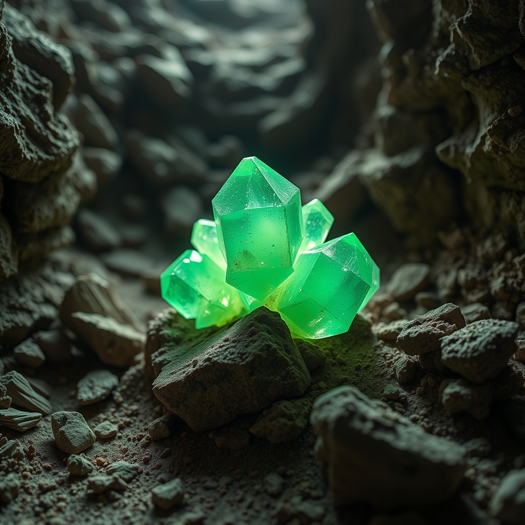Atacama Çölü'nde terk edilmiş bir madenden çıkarılan, kuantum hesaplama potansiyeli taşıyan ultra-saf Herbertsmithite kristalleri.