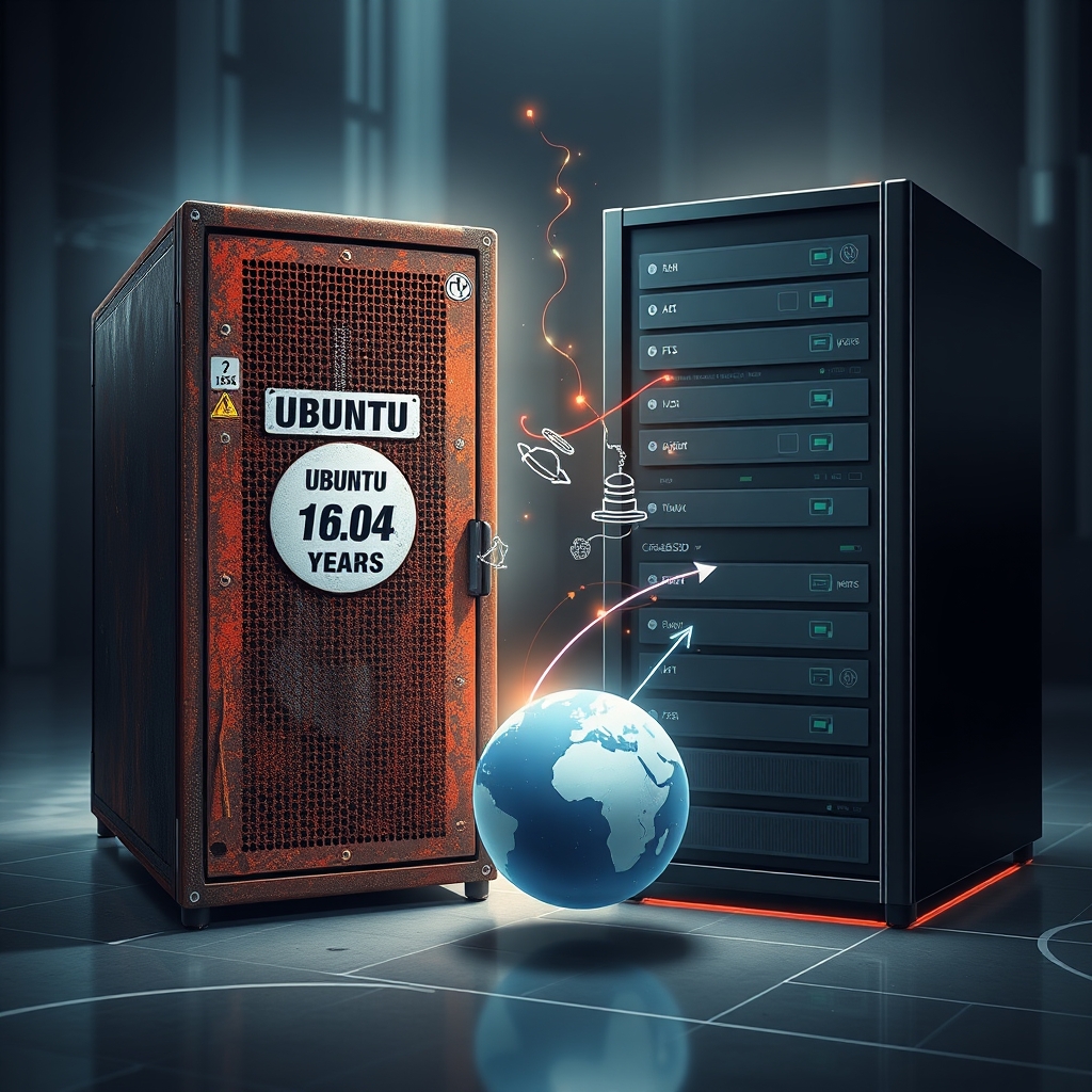 Ubuntu 16.04'ten FreeBSD'ye geçen bir blog sunucusunun eski ve yeni sistemlerini karşılaştıran görsel.