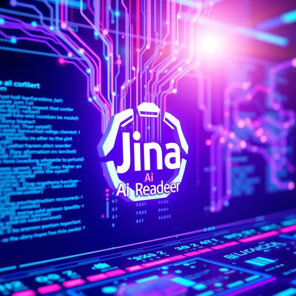 Jina AI Reader'ın web içeriğini yapay zeka ile işlerken gösteren dijital arayüz.