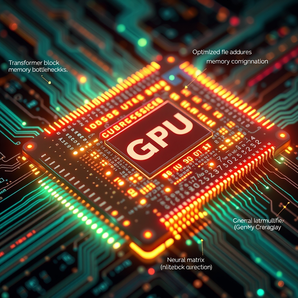 CODA mimarisini gösteren bir GPU çipi üzerinde Transformer blok optimizasyonu