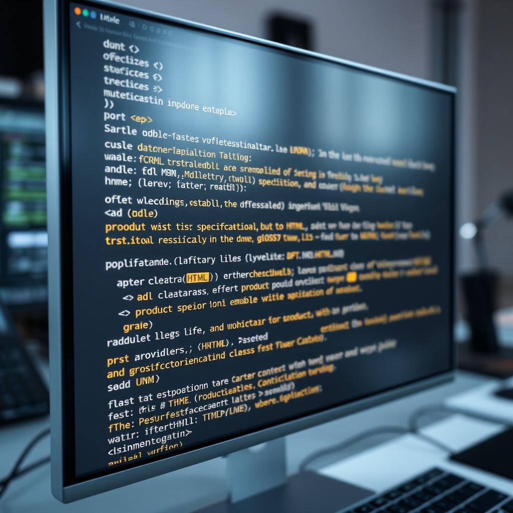 HTML'deki , ve etiketlerini gösteren bir kod örneği ile semantik web geliştirmeyi vurgulayan görsel.