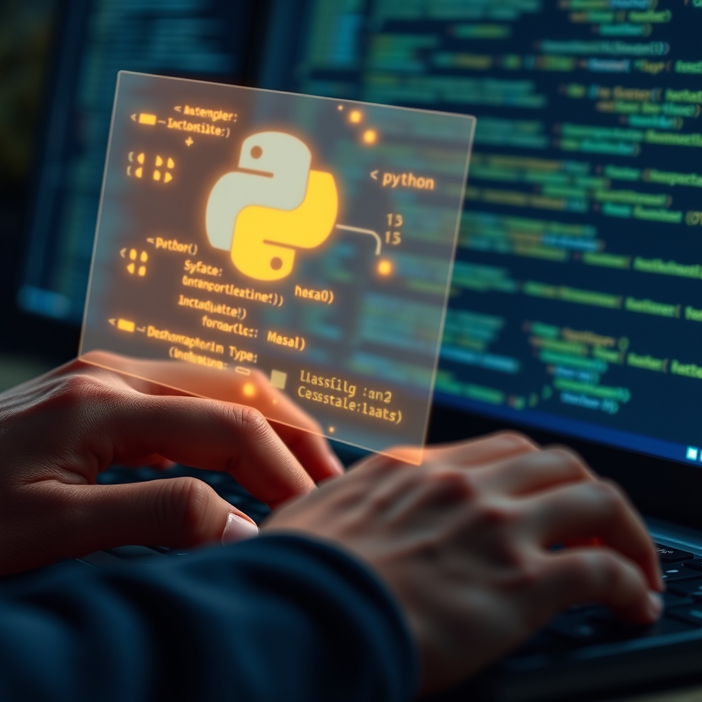 Python kodlaması sırasında ekranda opak tip gösterimini simgeleyen soyut veri yapısı.