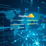 Cloudflare Flagship paneli, özellik bayrakları ve yüzdesel dağıtım kontrolleriyle global ağ üzerinde güvenli uygulama dağıtımını temsil ediyor.