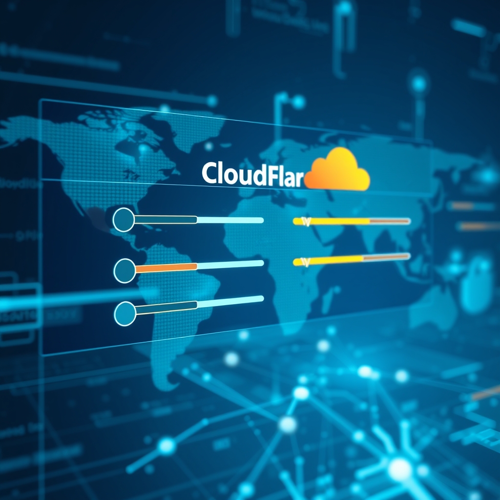 Cloudflare Flagship paneli, özellik bayrakları ve yüzdesel dağıtım kontrolleriyle global ağ üzerinde güvenli uygulama dağıtımını temsil ediyor.