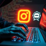 Instagram'ın yapay zeka destekli güvenlik açığını kullanarak hesap ele geçiren bir bilgisayar korsanının klavye başında görüntüsü.