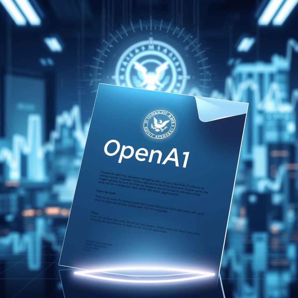 OpenAI'ın SEC'e yaptığı gizli S-1 başvurusunu gösteren fütüristik bir görsel. Halka arz potansiyeli ve stratejik kararlar.