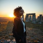 Stonehenge'in büyüleyici manzarasında duran, liderlik vasıflarına sahip bir kişinin silüeti, English Heritage'ın yeni başkanı pozisyonunu temsil ediyor.